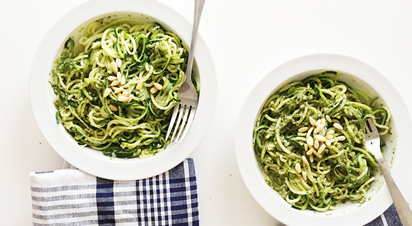 Zucchini Noodles with Perfect Pesto