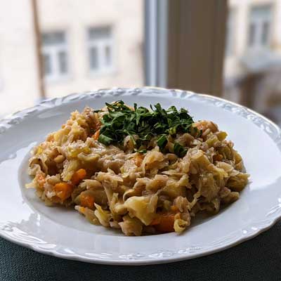 Barley and sauerkraut stew