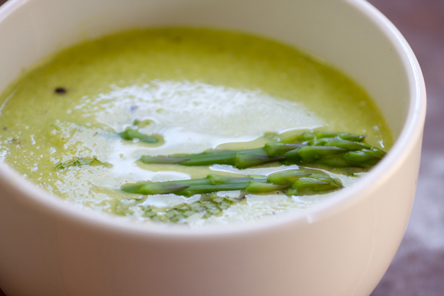 Simple Asparagus Mint Soup 