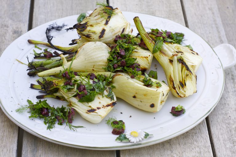 Grilled Fennel with Olives and Herbs